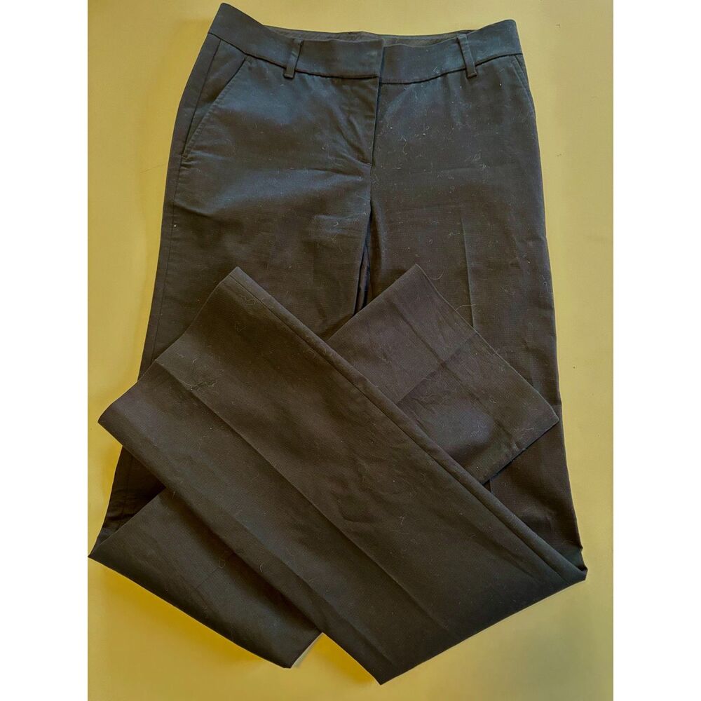 NWOT Tory Burch Formal/Career Black Straight-Leg Cotton Blend Trousers Size 0